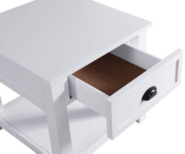 Mazin Furniture Champlain White 1-Drawer End Table-3