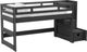 Elements International Cali Kids Gray Youth Twin Junior Loft Bed with Staircase-0