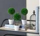 A & B Home 3-Piece Cream/Green Mini Faux Potted Topiaries Set-5