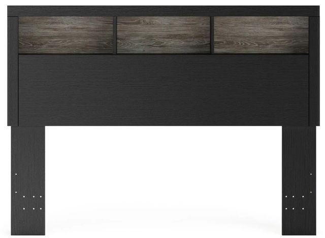 Signature Design by Ashley® Broachmyn Black/Gray Queen Lighted Bookcase Headboard-1