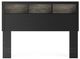 Signature Design by Ashley® Broachmyn Black/Gray Queen Lighted Bookcase Headboard-1