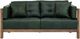 International Furniture Direct Roots Brown/Green Leather Loveseat-1