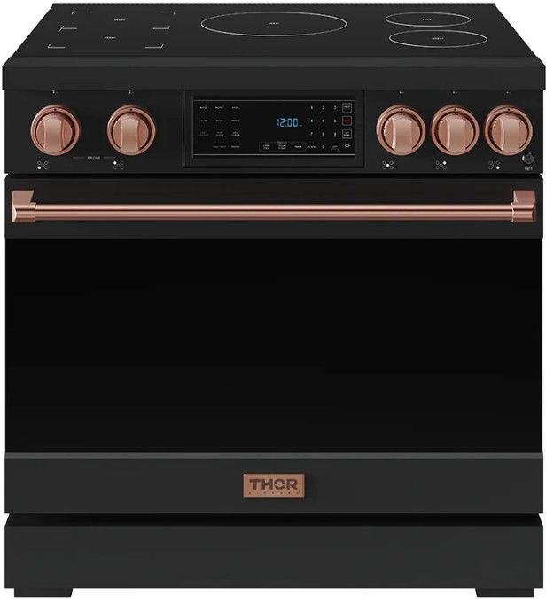 Thor Kitchen® Gordon Ramsay Collection 36" Black Pro Style Induction Range with Tilt Panel Touch Control and Rose Gold Trim-0