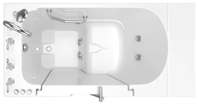 American Standard Gelcoat White 30” x 52” x 40" Walk-in Tub with Whirlpool System - Left-Hand Drain with Faucet-1
