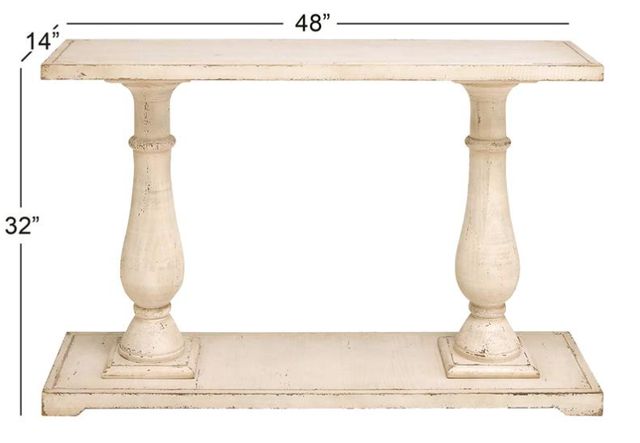 Deco Marche Distressed White Console Table-2