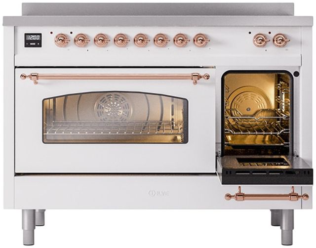 Ilve® Nostalgie II Series 48" White Pro Style Induction Range-3