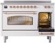 Ilve® Nostalgie II Series 48" White Pro Style Induction Range-3