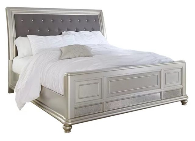 Signature Design by Ashley® Coralayne 3-Piece Silver King Panel Bed Set-1