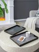 A & B Home 2-Piece Black/Gray Decorative Tray Set-4