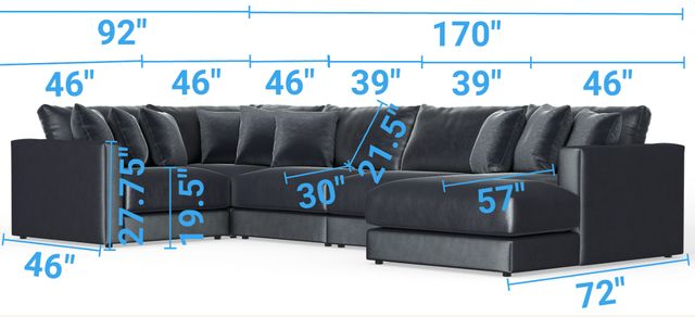 Jackson Furniture Remington 5-Piece Slate U-Shape Sectional and Chaise-1