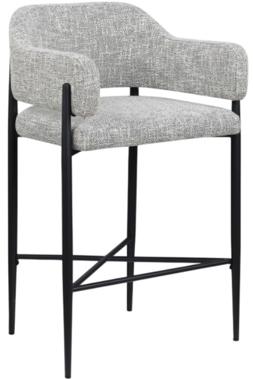 Meridian Furniture Dame Gray/Black Upholstered Counter Stool-0