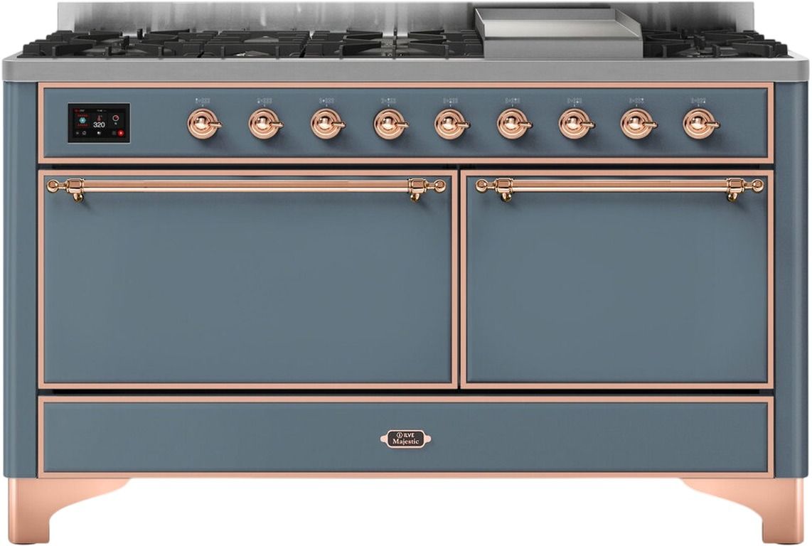 Ilve® Majestic II 60" Blue Grey Pro Style Dual Fuel Range