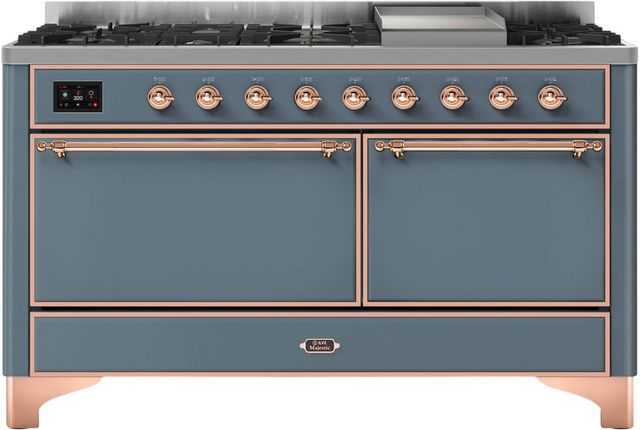 Ilve® Majestic II 60" Blue Grey Pro Style Dual Fuel Range-0