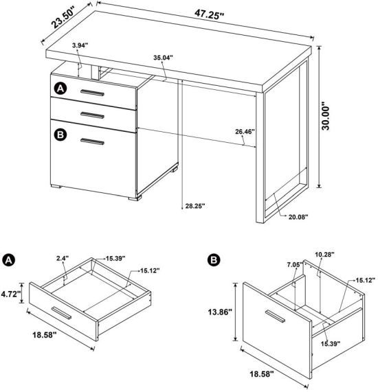 Coaster® Brennan Mango 3-Drawer Computer Desk-2
