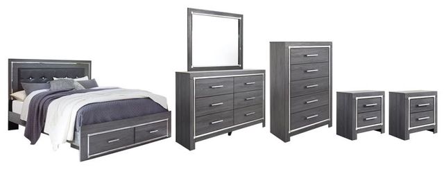 Signature Design by Ashley® Lodanna 6-Piece Gray Queen Panel Storage Bed Set-0