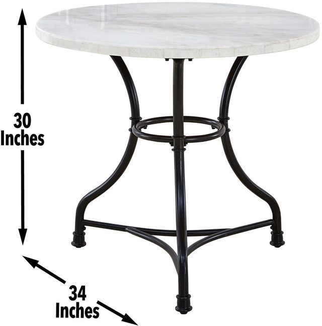 Steve Silver Co. Claire 34" Round White Marble Top Bistro Table-2