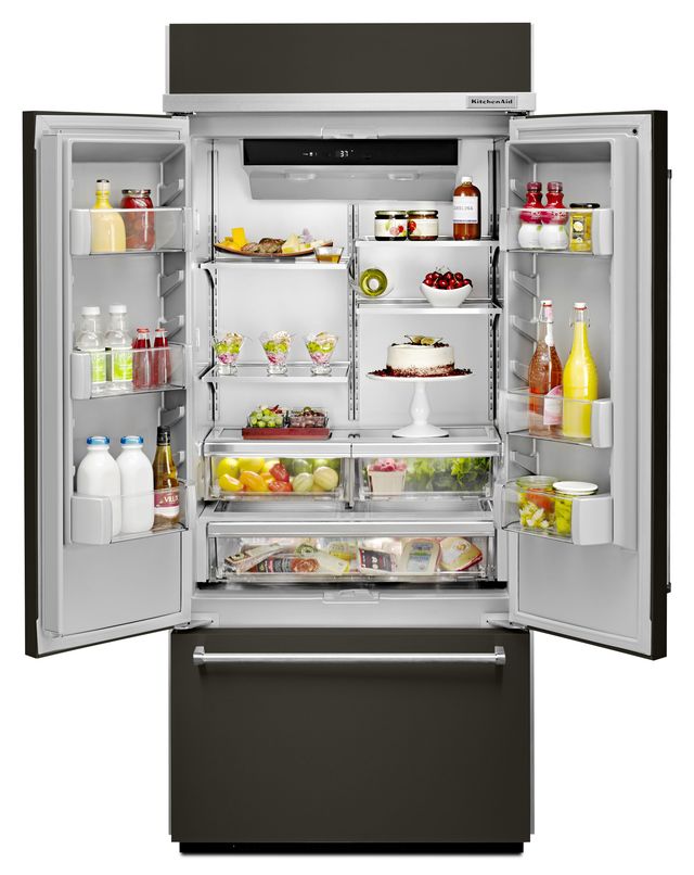 KitchenAid® 37 in. 20.8 Cu. Ft. Black Stainless Steel Built In Counter Depth French Door Refrigerator-2