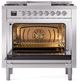 Ilve® Nostalgie II Series 36" Stainless Steel Pro Style Dual Fuel Range-1