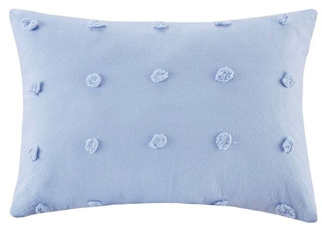 Olliix by Urban Habitat Brooklyn Indigo Blue 14"x"20 Cotton Jacquard Pom Pom Oblong Pillow-0