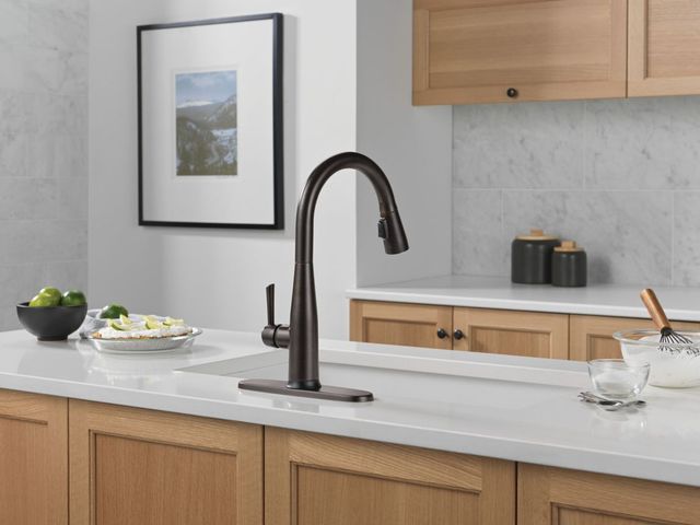 Delta Essa® Venetian Bronze VoiceIQ® Single Handle Pull-Down Kitchen Faucet with Touch2O® Technology-1