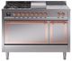 Ilve® Nostalgie II Noblesse 48'' Stainless Steel Pro Style Dual Fuel Range with Copper Trim-0