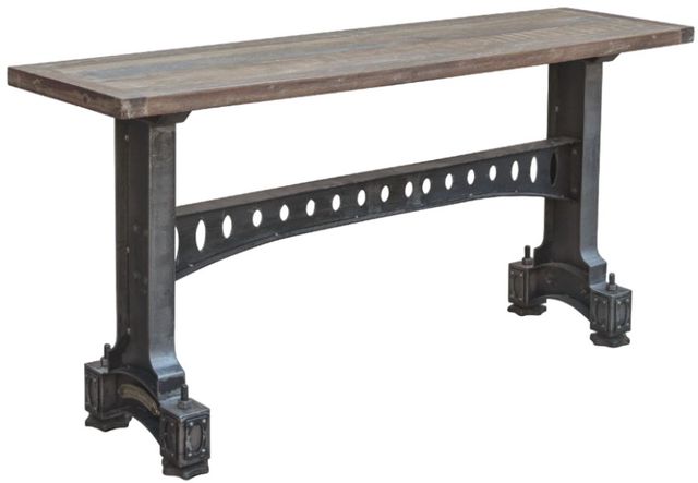 Home Trends & Design Old Mill Rustic Iron Console Table-0