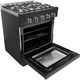Unique® Appliances Classic Retro 30" Matte Black Slide-In Propane Gas Range-3