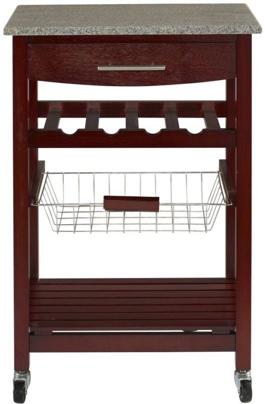Linon Zoey Wenge Kitchen Island with Granite Top-1