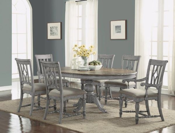 Standard table height dining set in a room Standard table height dining set in a room
