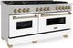 ZLINE Autograph Edition 60" Satin Stainless Steel Pro Style Dual Fuel Range with White Matte Door-1