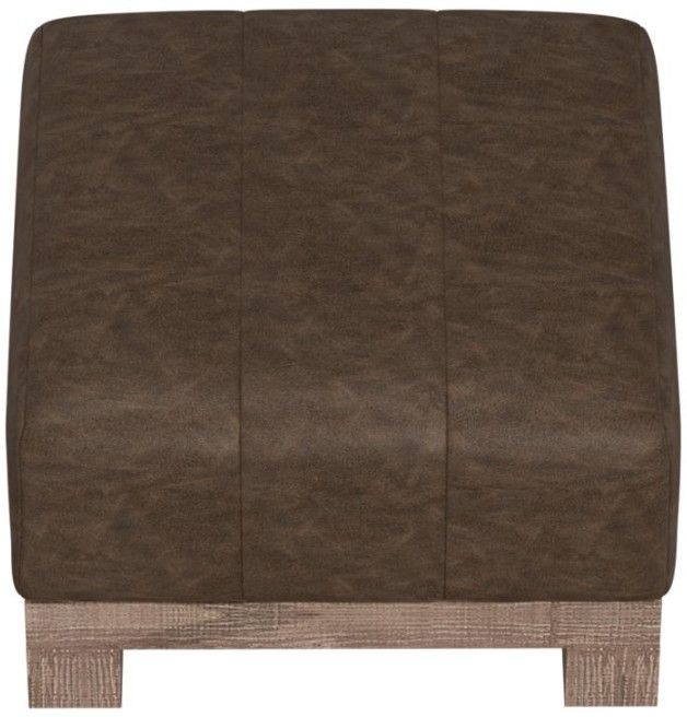 International Furniture Direct Samba Brown/Sand Drift Upholstered Square Ottoman-2