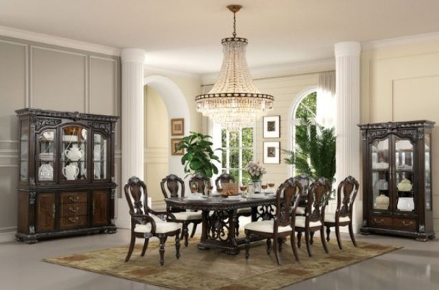 Furniture of America® Promenade 7-Piece Dark Brown Dining Table Set-0