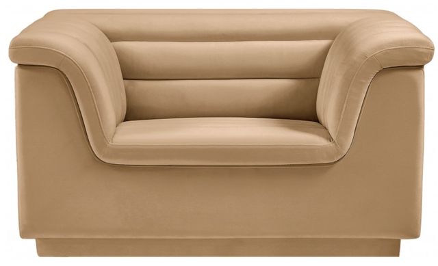 Meridian Furniture Cascade Camel Velvet Fabric Chair-1