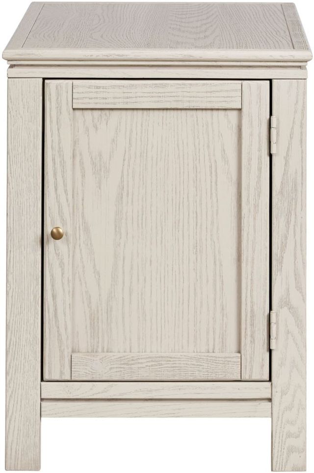 aspenhome® Sandro Brushed White Chairside Table with Door-1