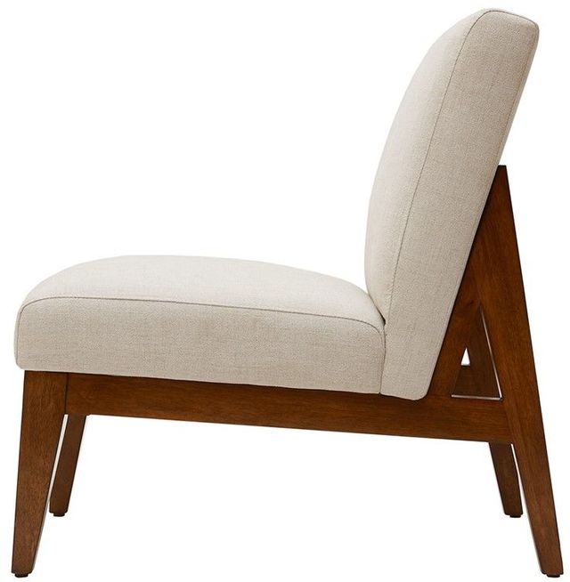 Olliix by Madison Park Cream Kari Slant Back Wood Accent Chair-3