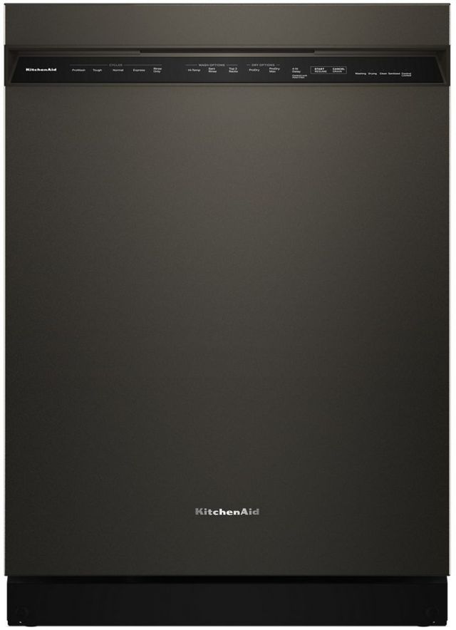 KitchenAid® 24" Black Ore 360° Max Jets™ Third Rack Front Control Built-In Dishwasher with ProDry™ System-0