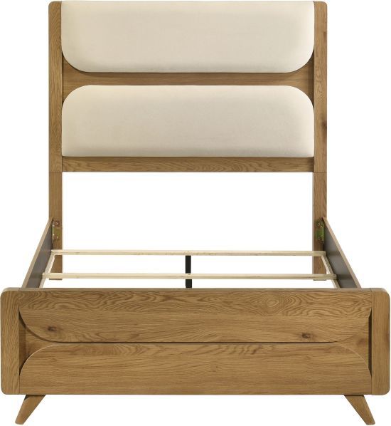 Coaster® Bennett Cream/Light Oak Youth Full Upholstered Panel Bed-3