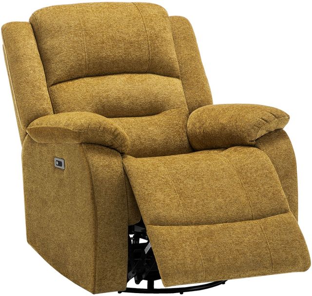 Monarch Specialties Inc. Gold Large Power Swivel Glider Reclining Chair with USB Ports-1