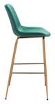 Zuo® Tony Green and Gold Bar Chair-2