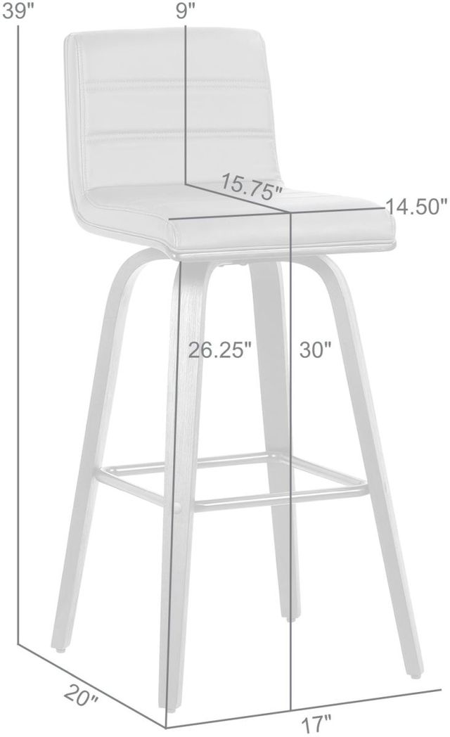 Armen Living Vienna Cream/Walnut Swivel Bar Stool-2