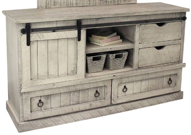 American Heartland Manufacturing Rustic 6-Drawer Dresser and Mirror-1