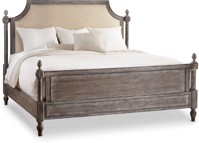 Hooker® Furniture True Vintage Beige Queen Upholstered Poster Bed-0