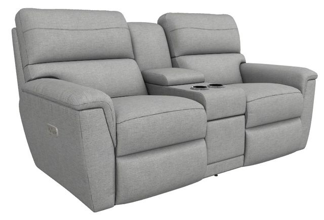 La-Z-Boy® Ava Oyster Power Reclining Loveseat with Console, Headrest, and Lumbar-0