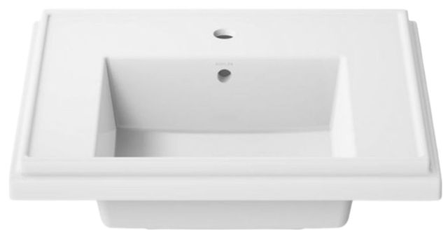 Kohler Tresham® White 24" Square Pedestal Bathroom Sink-4