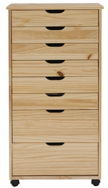 Linon Rudy Natural Storage Cart | Hoelscher's Fine Furniture