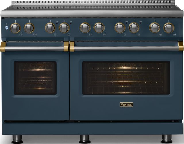Viking® 5 Series 48" Squall Pro Style Induction Range with Brushed Brass Trim-2