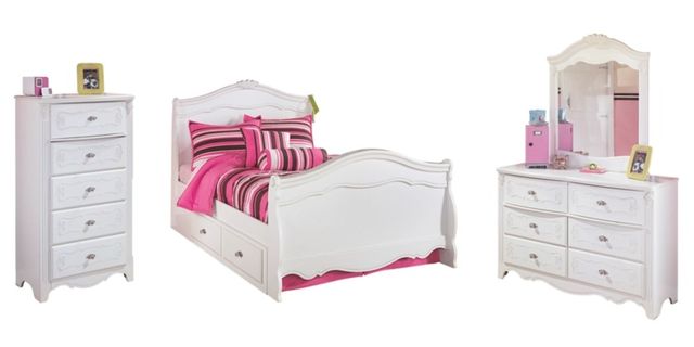 Signature Design by Ashley® Exquisite 3-Piece White Full Sleigh Bed Set-0