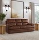 Flexsteel® David Leather Pecan Sofa-1
