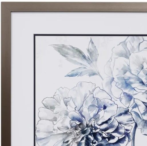 Stylecraft Azure Peony Blue/Gray/White Wall Art-1