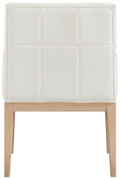 Meridian Furniture Adrian Cream/Natural Leather Upholstered Dining Arm Chair-3